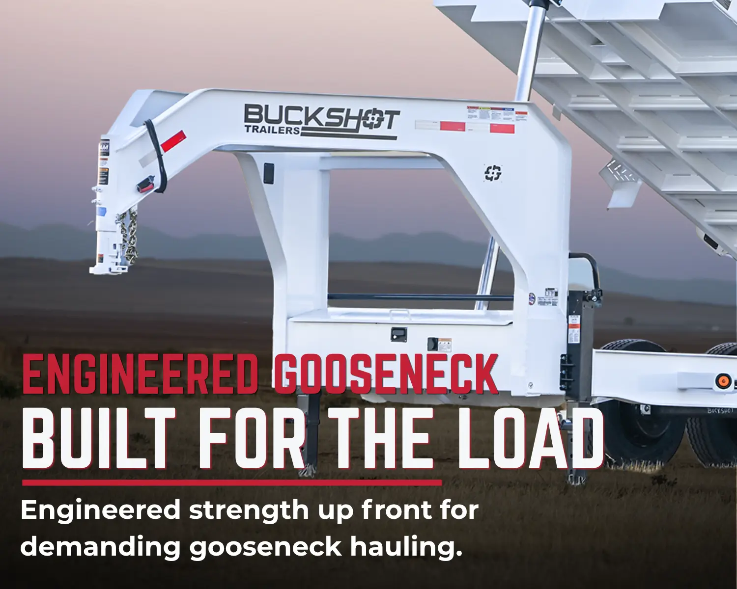 GTS 316 gooseneck dump trailer with its bed raised, built for the load