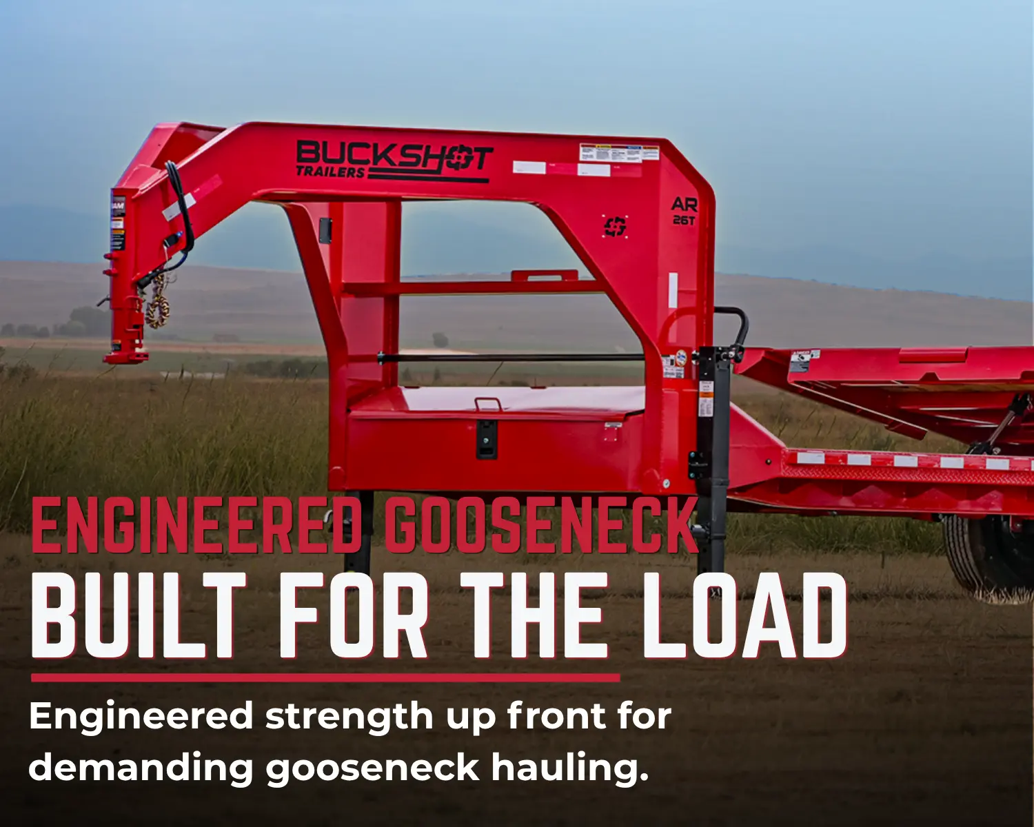 AR 26 T tilt equipment trailer gooseneck and treated-pine deck