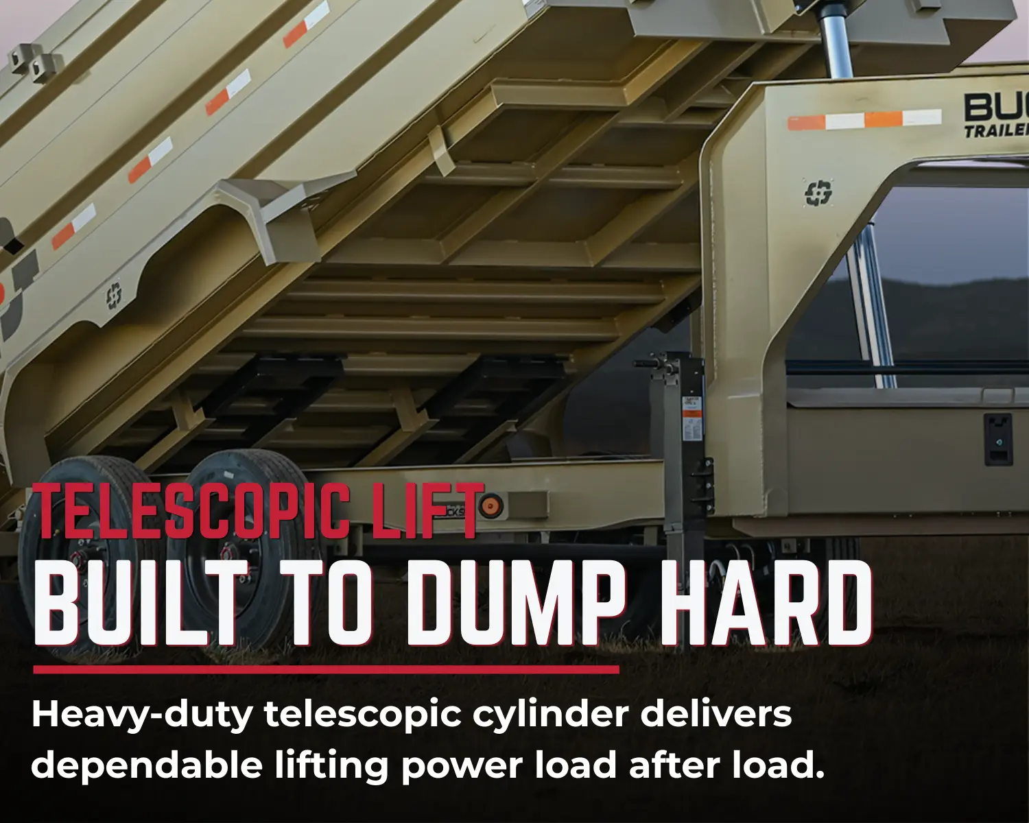 GTI 314 dump trailer side profile and heavy-duty running gear