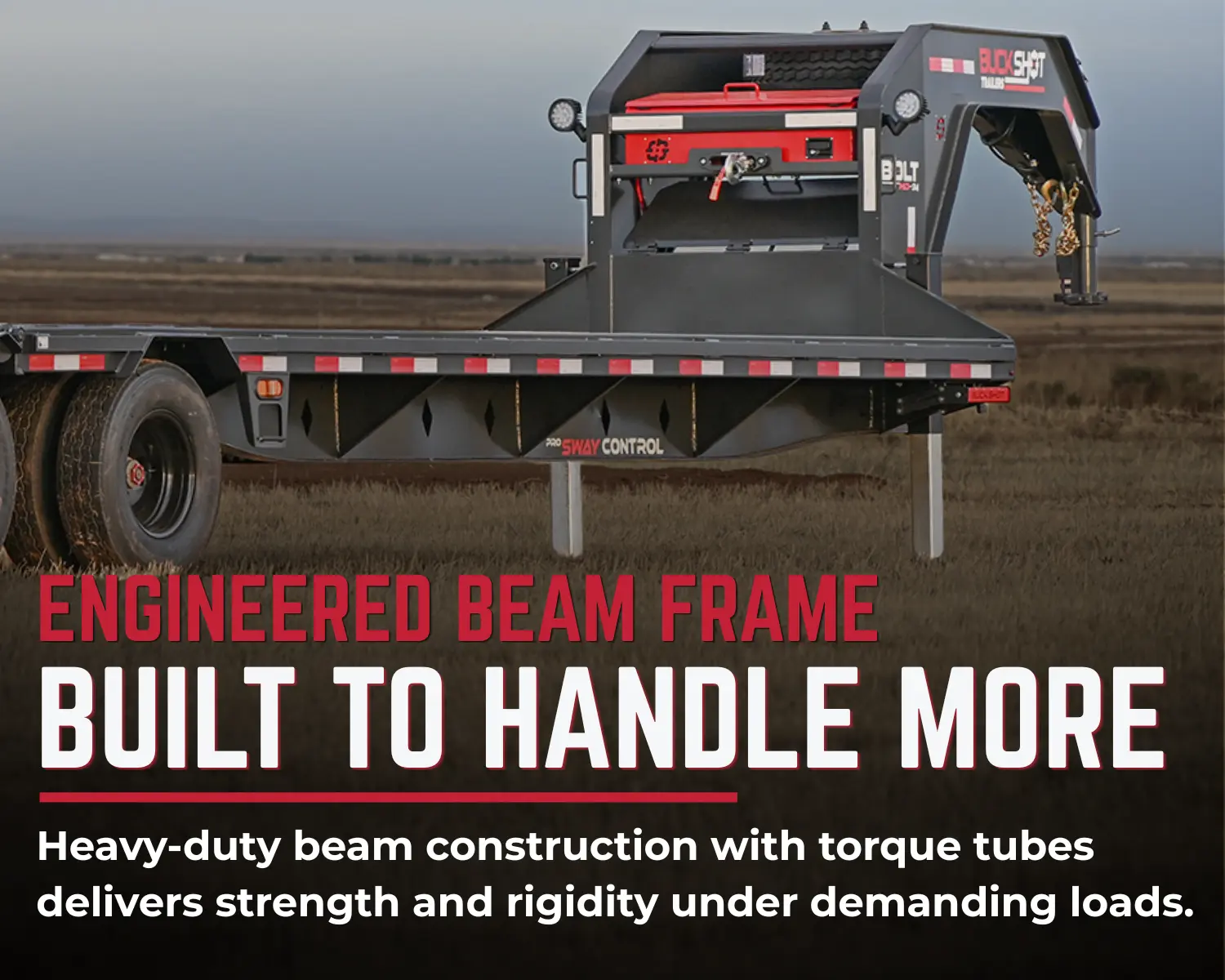 BOLT HD engineered beam frame, low-profile deck and hydraulic dovetail