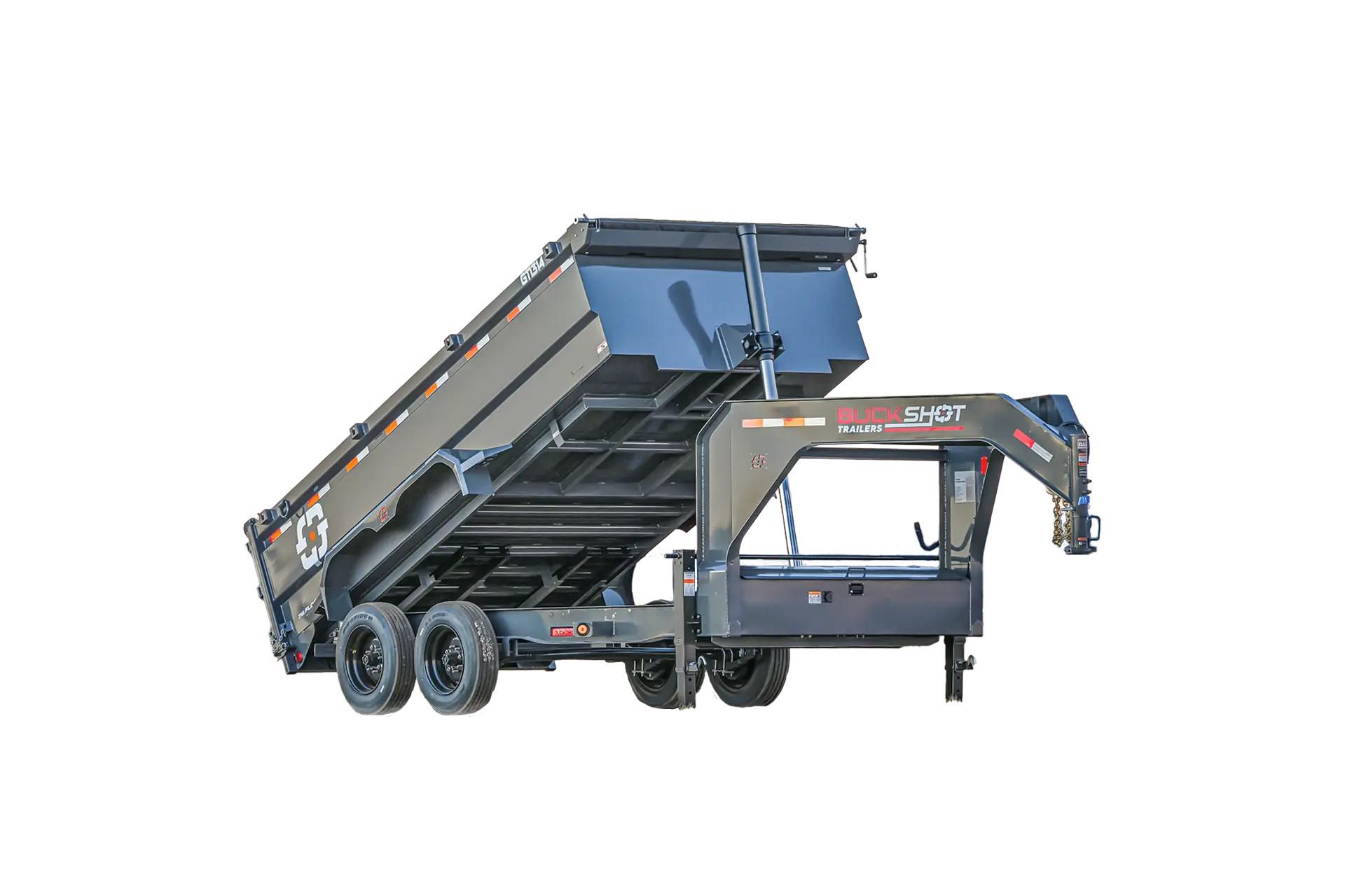 GTI 314 gooseneck dump trailer 360 view in Desert Tan