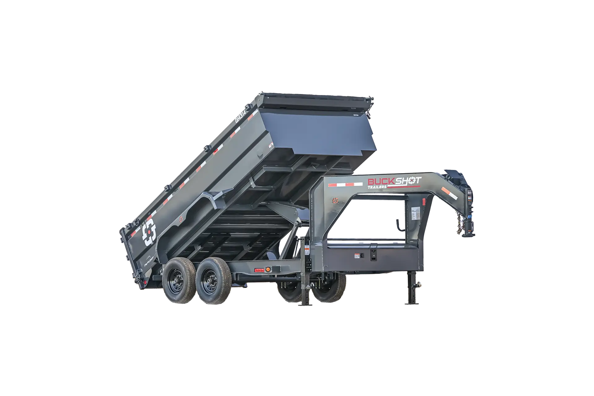 GHI 314 gooseneck dump trailer 360 view in Mirror Black