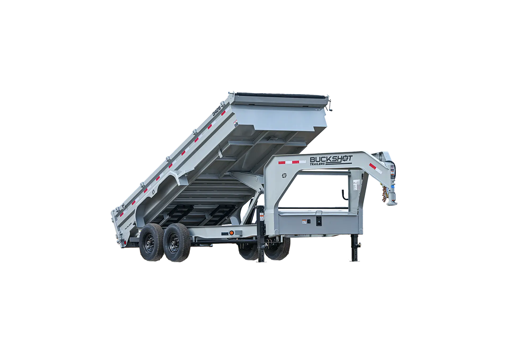 GHI 216 gooseneck dump trailer 360 view in Mirror Black