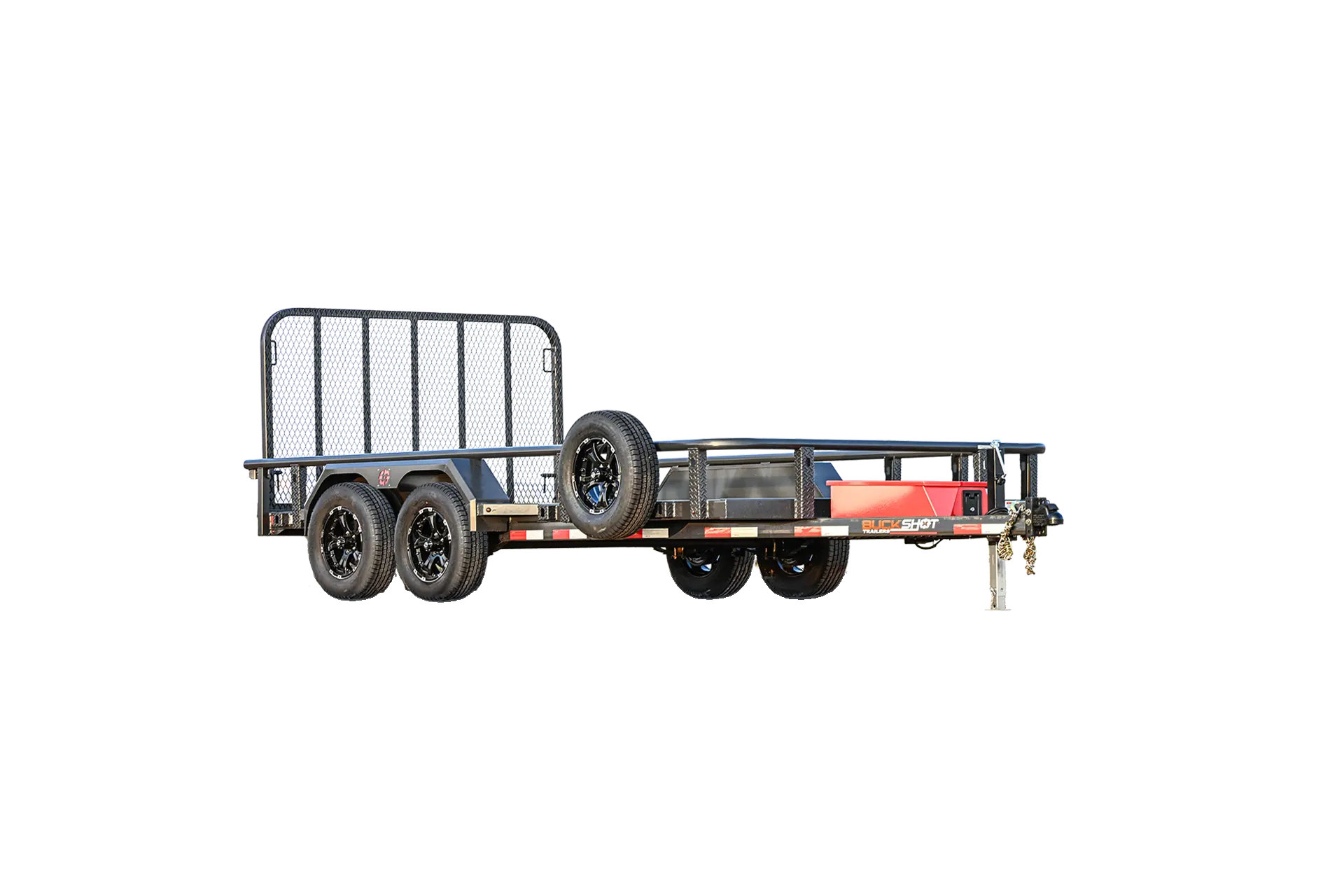 4 POINTER 14-foot bumper pull utility trailer 360 view in GunMetal Gray