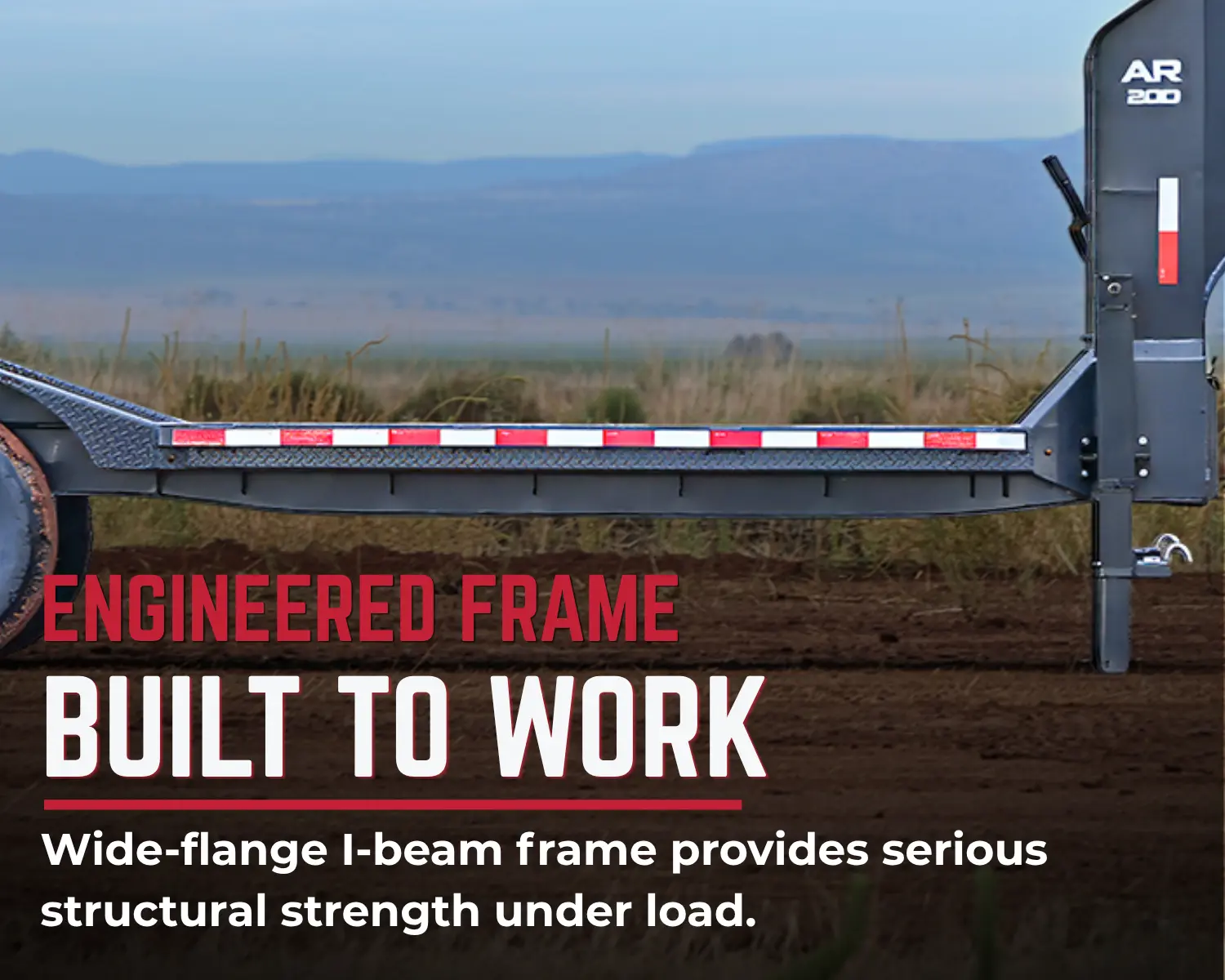 AR-D equipment trailer side profile and dual 7K Lippert spring axles