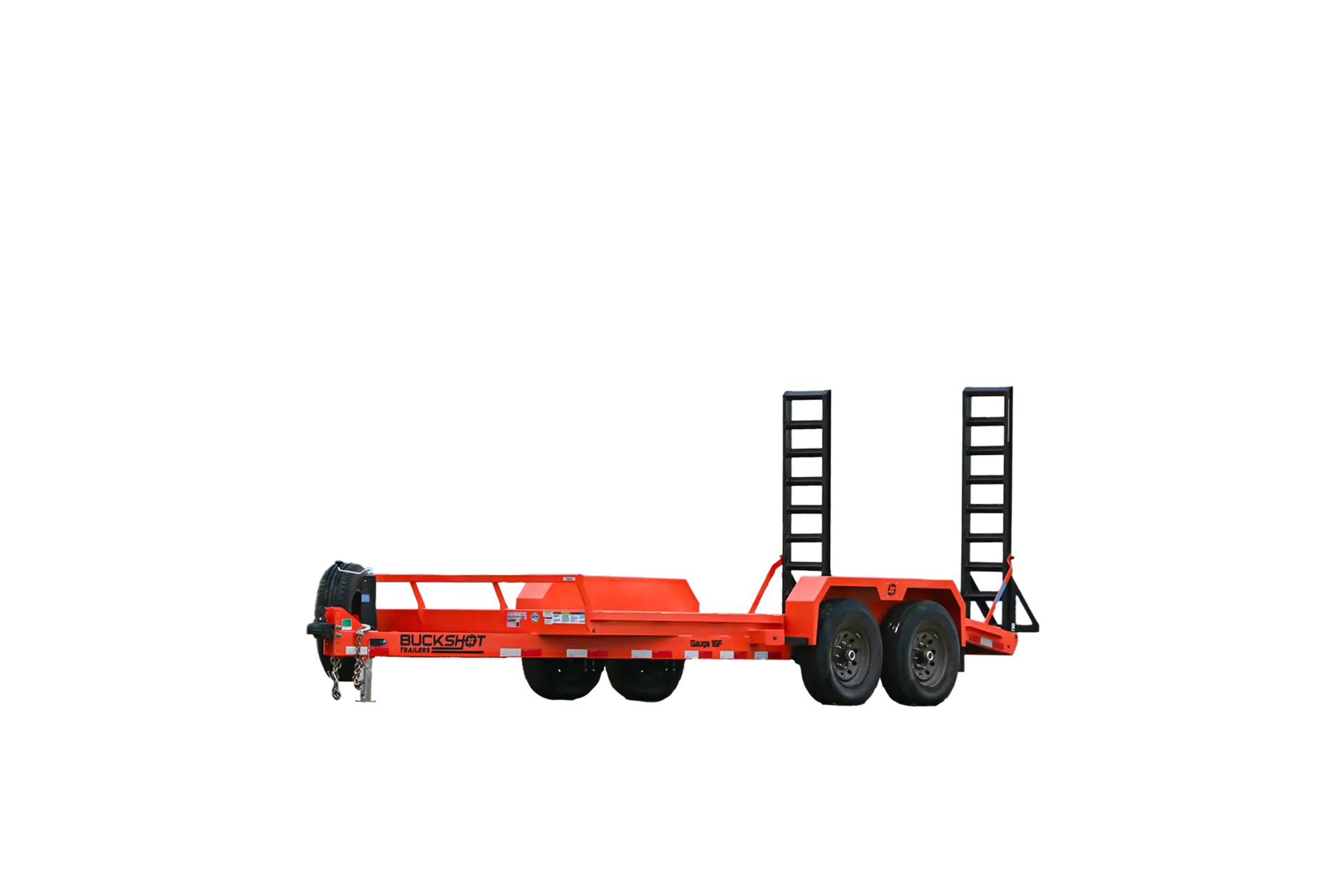 GAUGE-F Series bumper pull equipment trailer represented in Ultra Orange