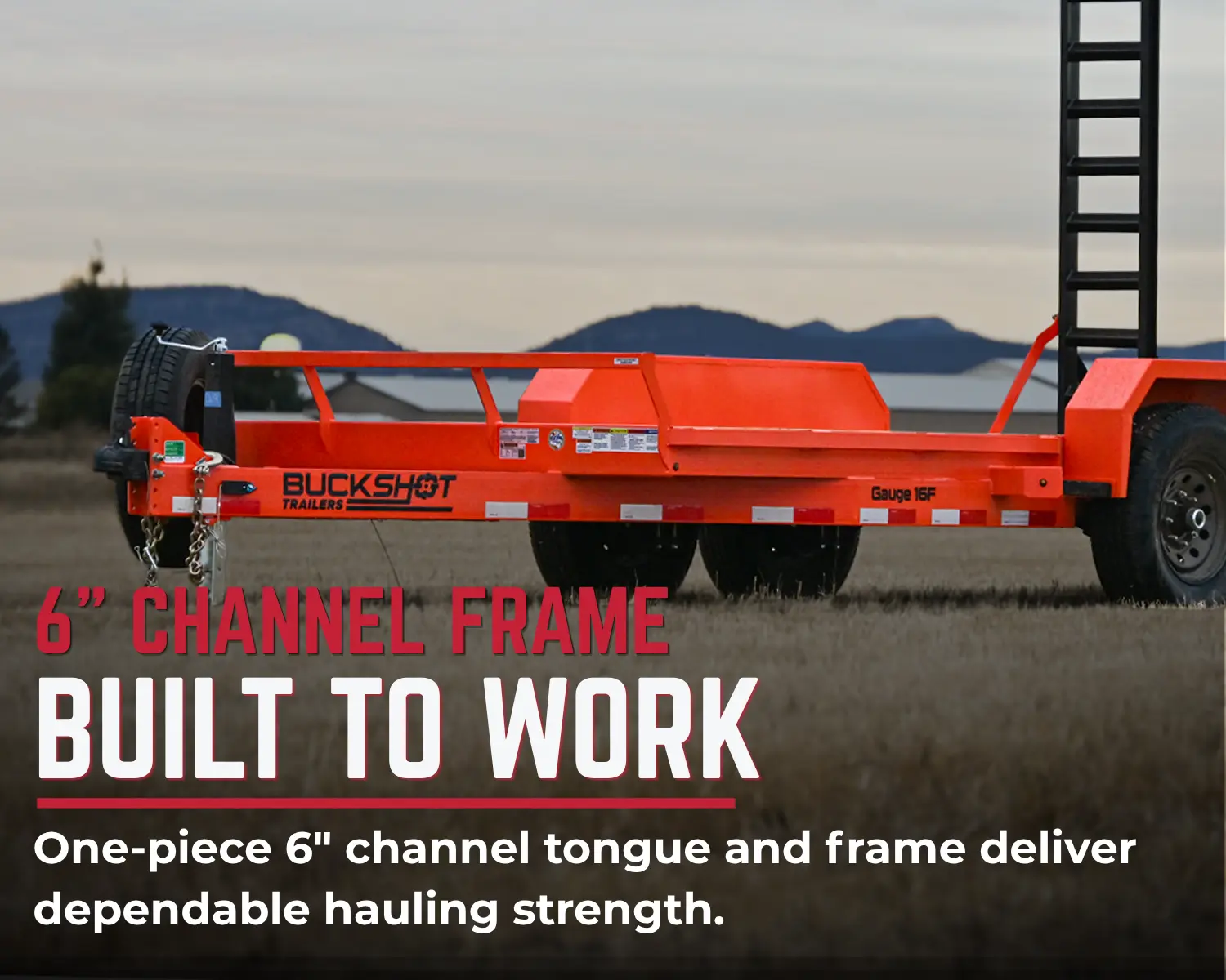 GAUGE-F equipment trailer with straight deck and fold-up ramps
