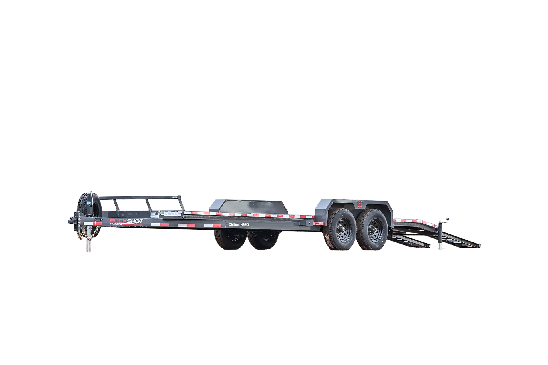 CALIBER-H Series bumper pull car hauler trailer represented in GunMetal Gray