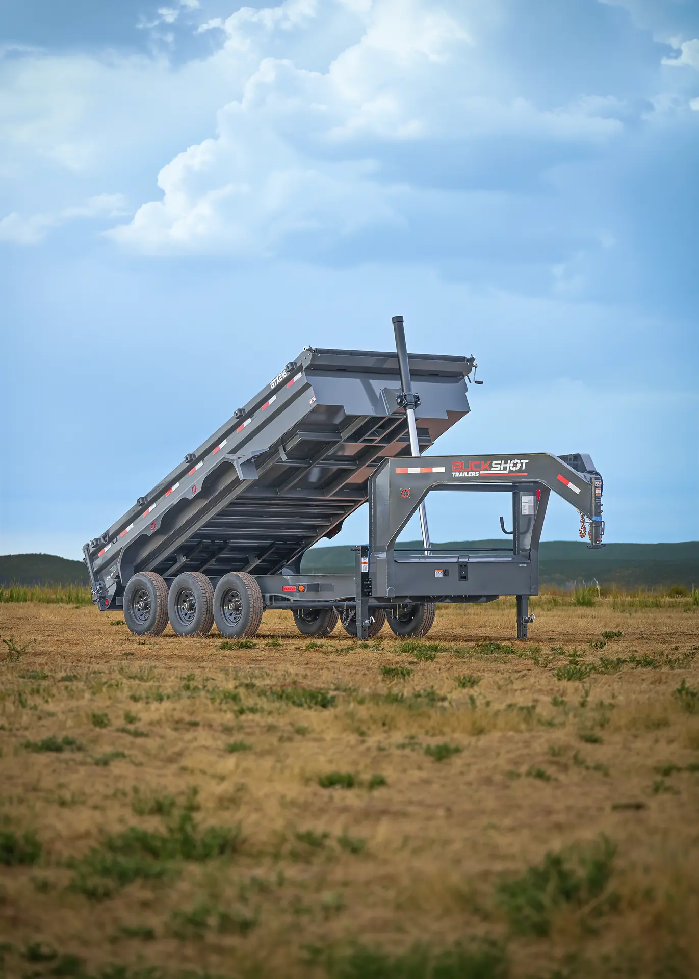 Buckshot GTX 216 triple axle gooseneck dump trailer