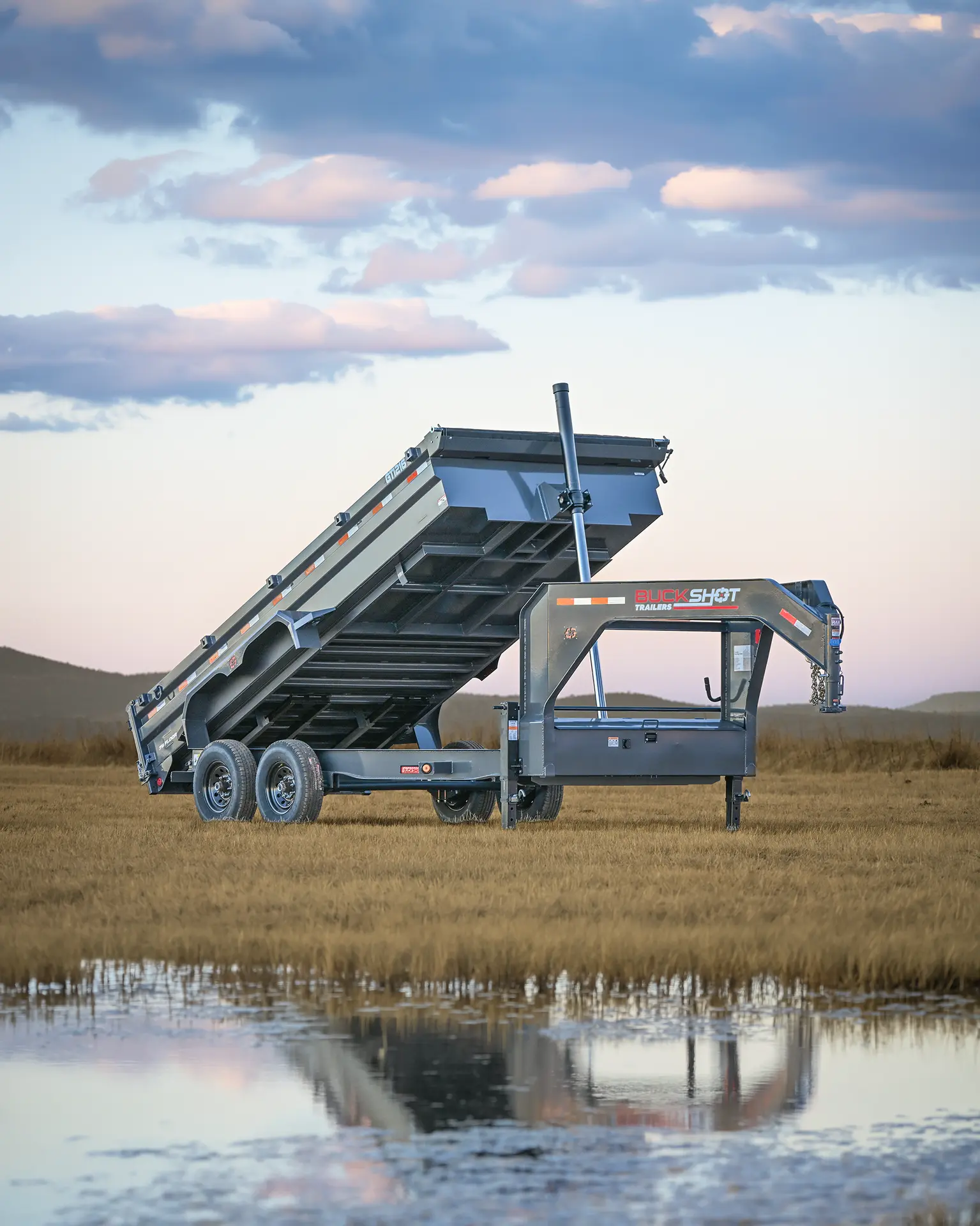 Buckshot GTI 216 gooseneck dump trailer with 7K axles