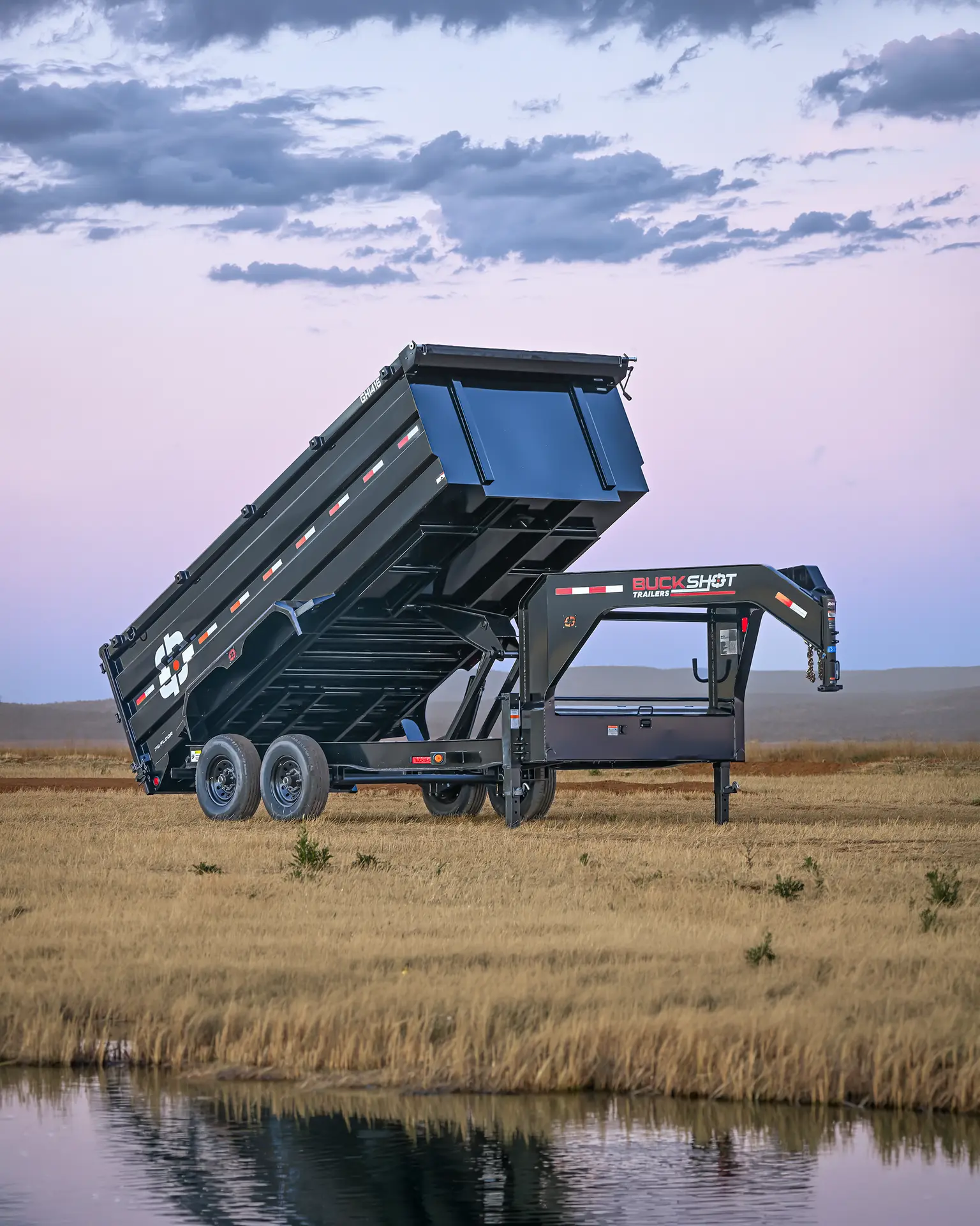 Buckshot GHI 416 gooseneck dump trailer with 7K axles