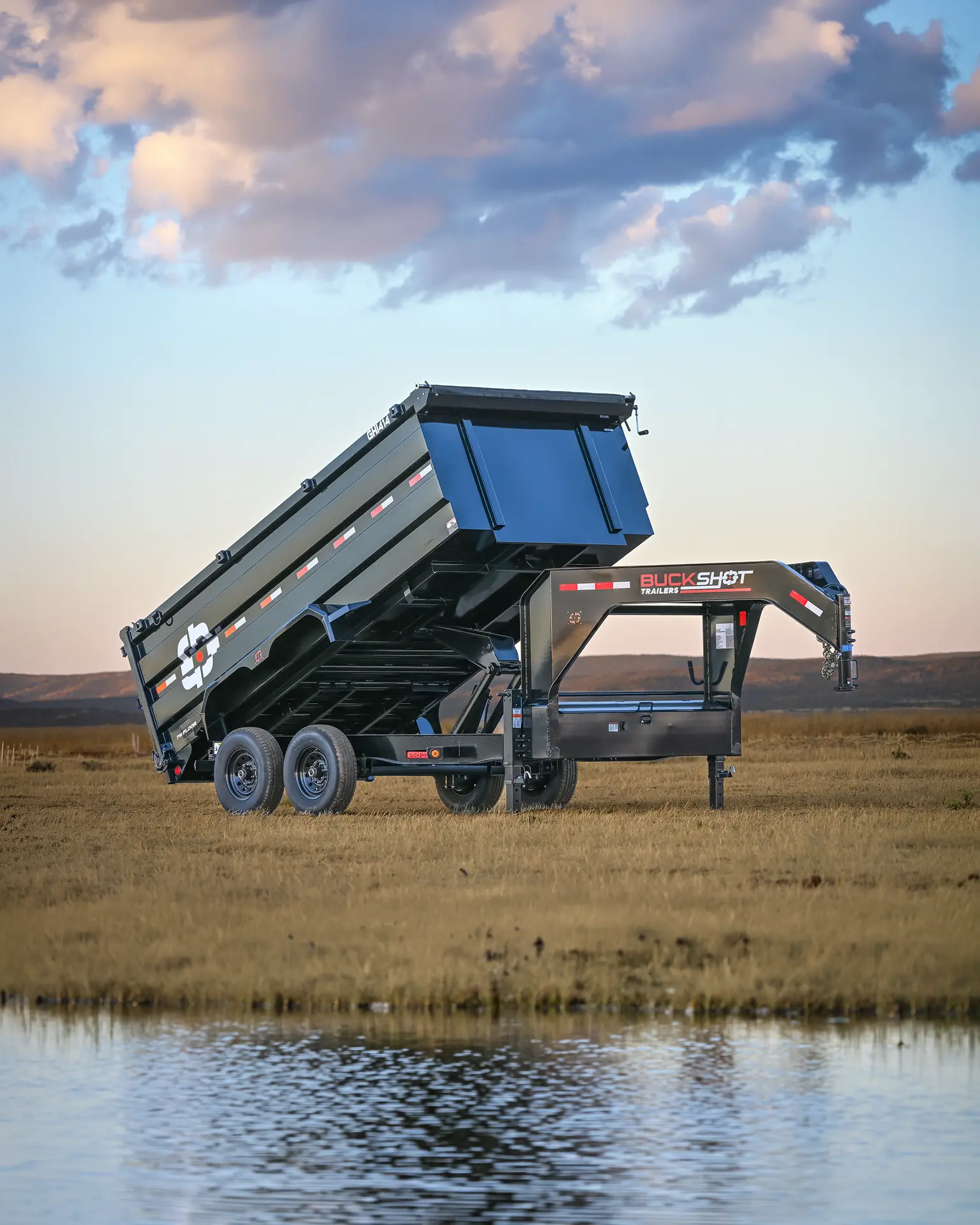 Buckshot GHI 414 gooseneck dump trailer with 7K axles