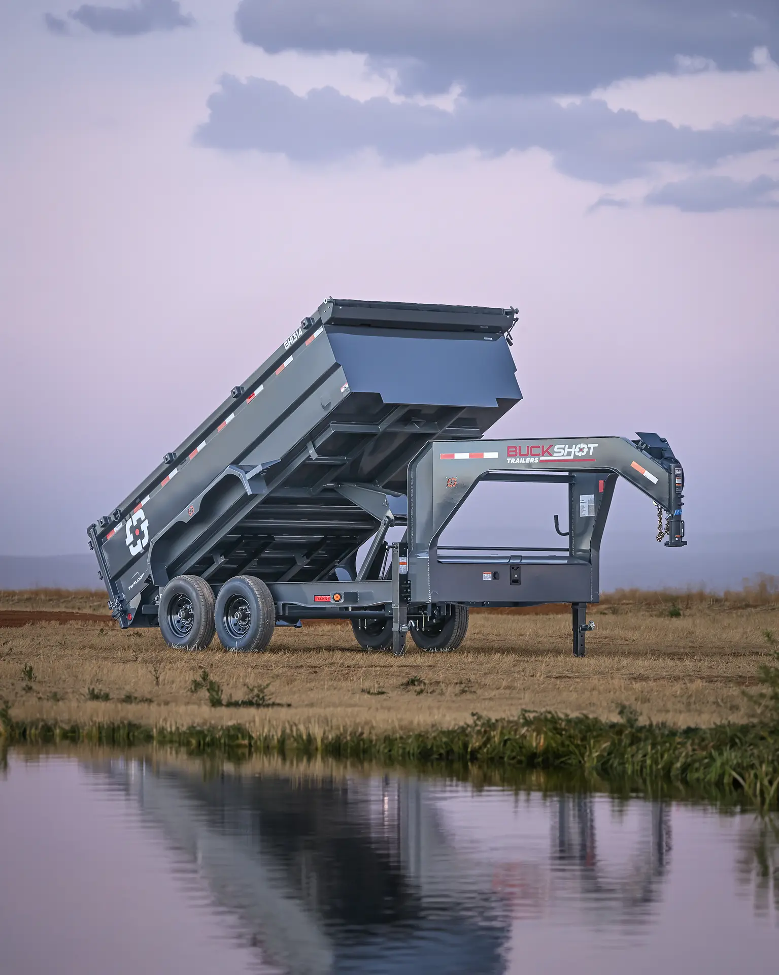 Buckshot GHI 314 gooseneck dump trailer with 7K axles