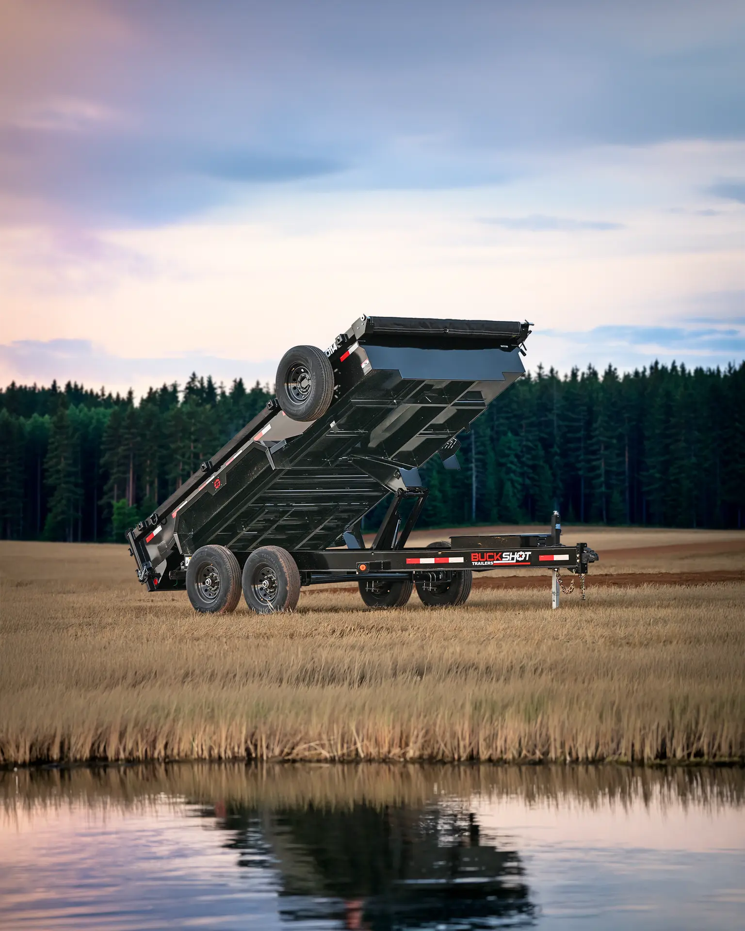 Buckshot BD 114 bumper pull dump trailer with 7K axles