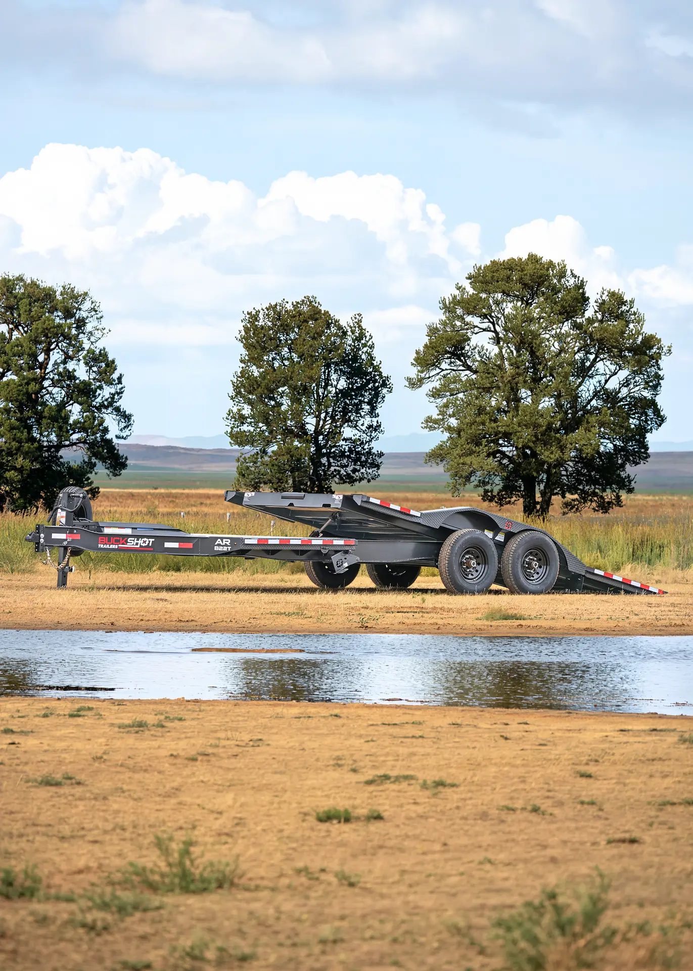 Buckshot AR-BT Series bumper pull tilt equipment trailer with 7K axles