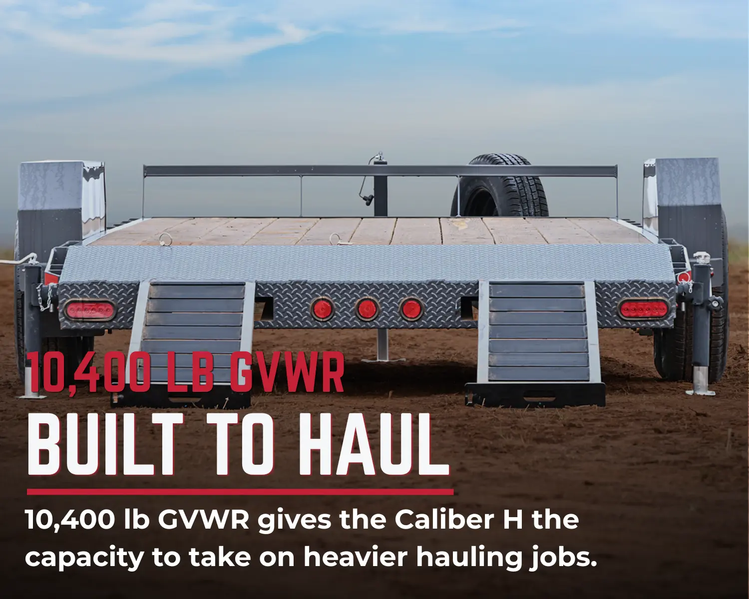 CALIBER-H car hauler with 83-inch deck and tandem axles