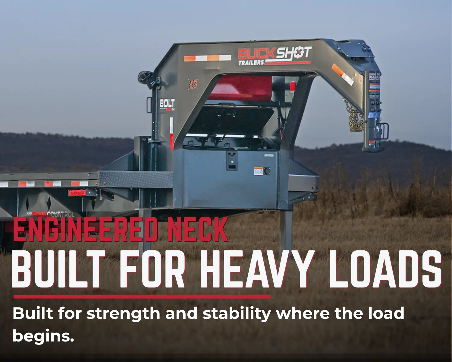 BOLT-HD heavy-duty gooseneck deckover trailer product feature