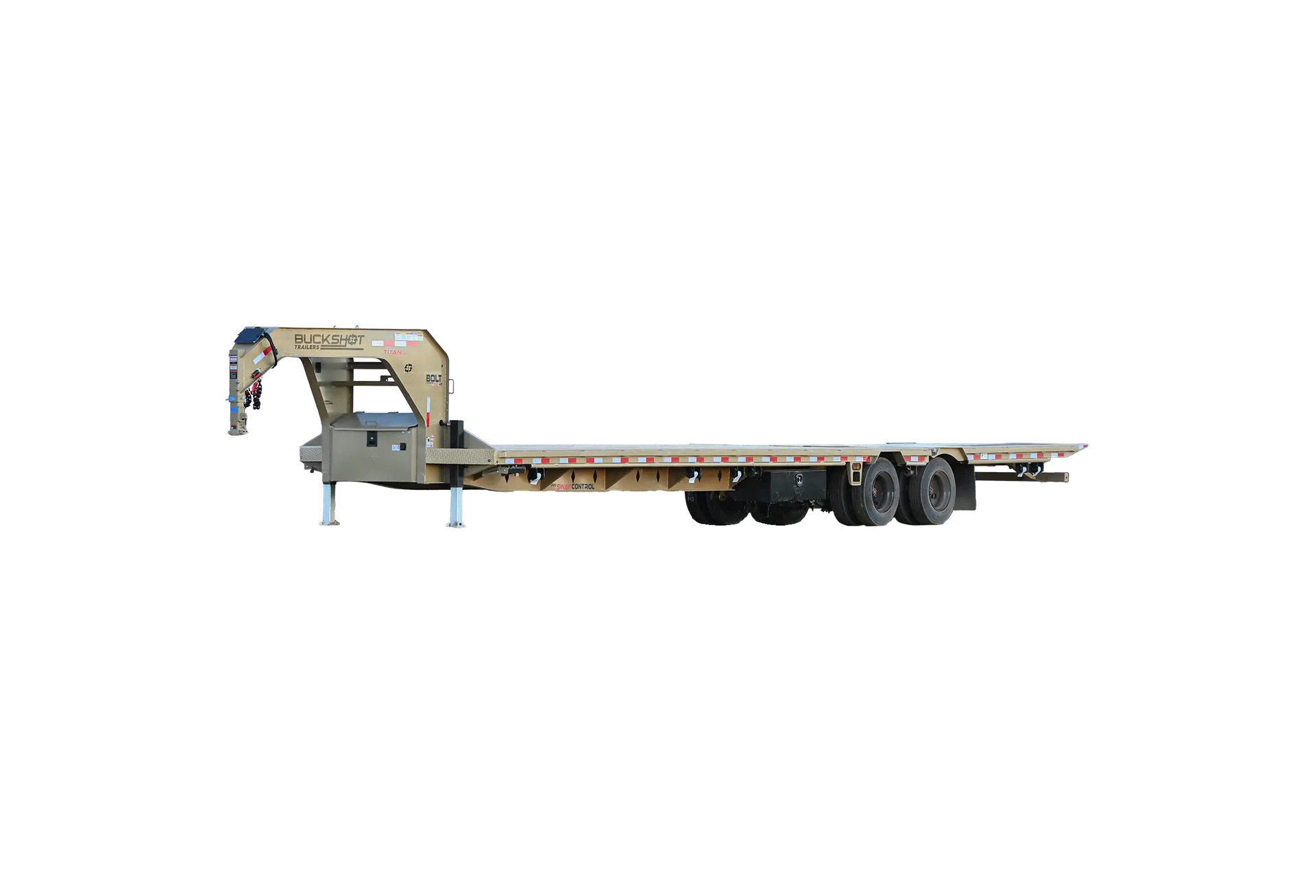 TITAN BOLT-HD Series heavy-duty gooseneck deckover representative 360 view in Desert Tan