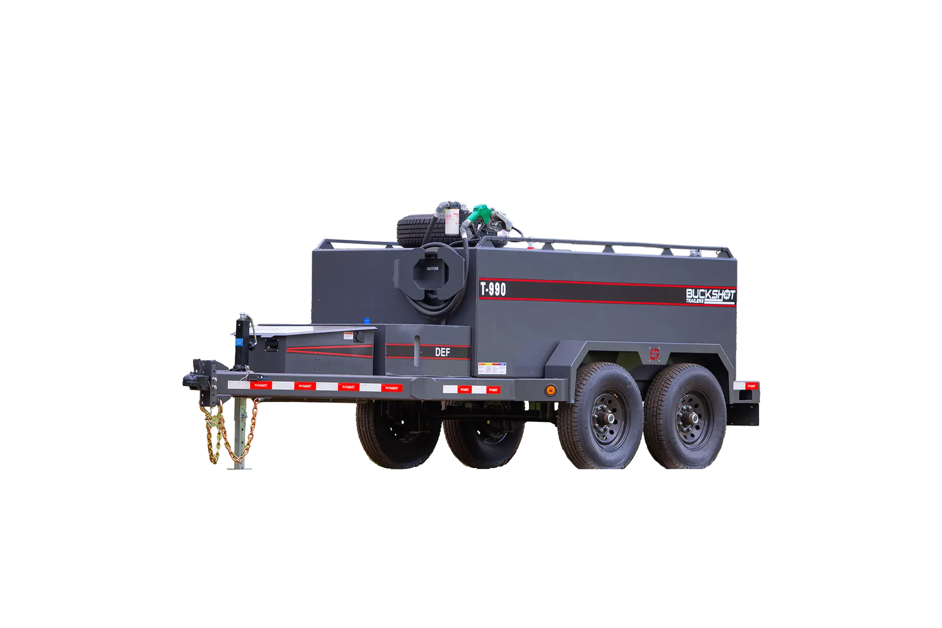 T-990 14-foot bumper pull fuel trailer 360 view in GunMetal Gray