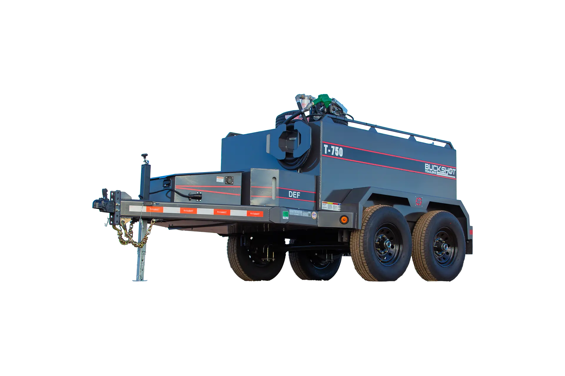 T-750 bumper pull fuel trailer representative 360 view in GunMetal Gray