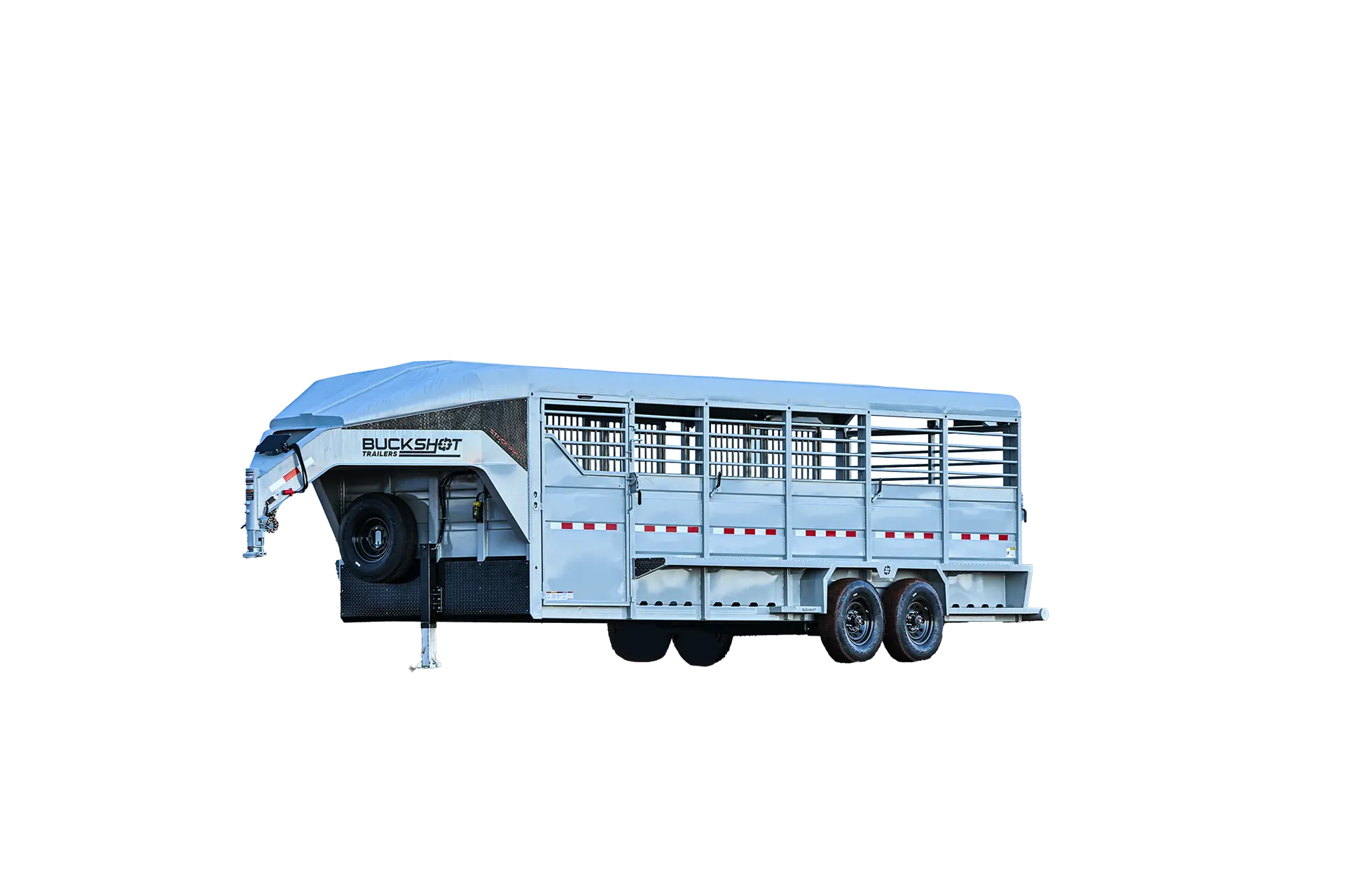 Stock Pro tandem axle gooseneck livestock trailer 360 view