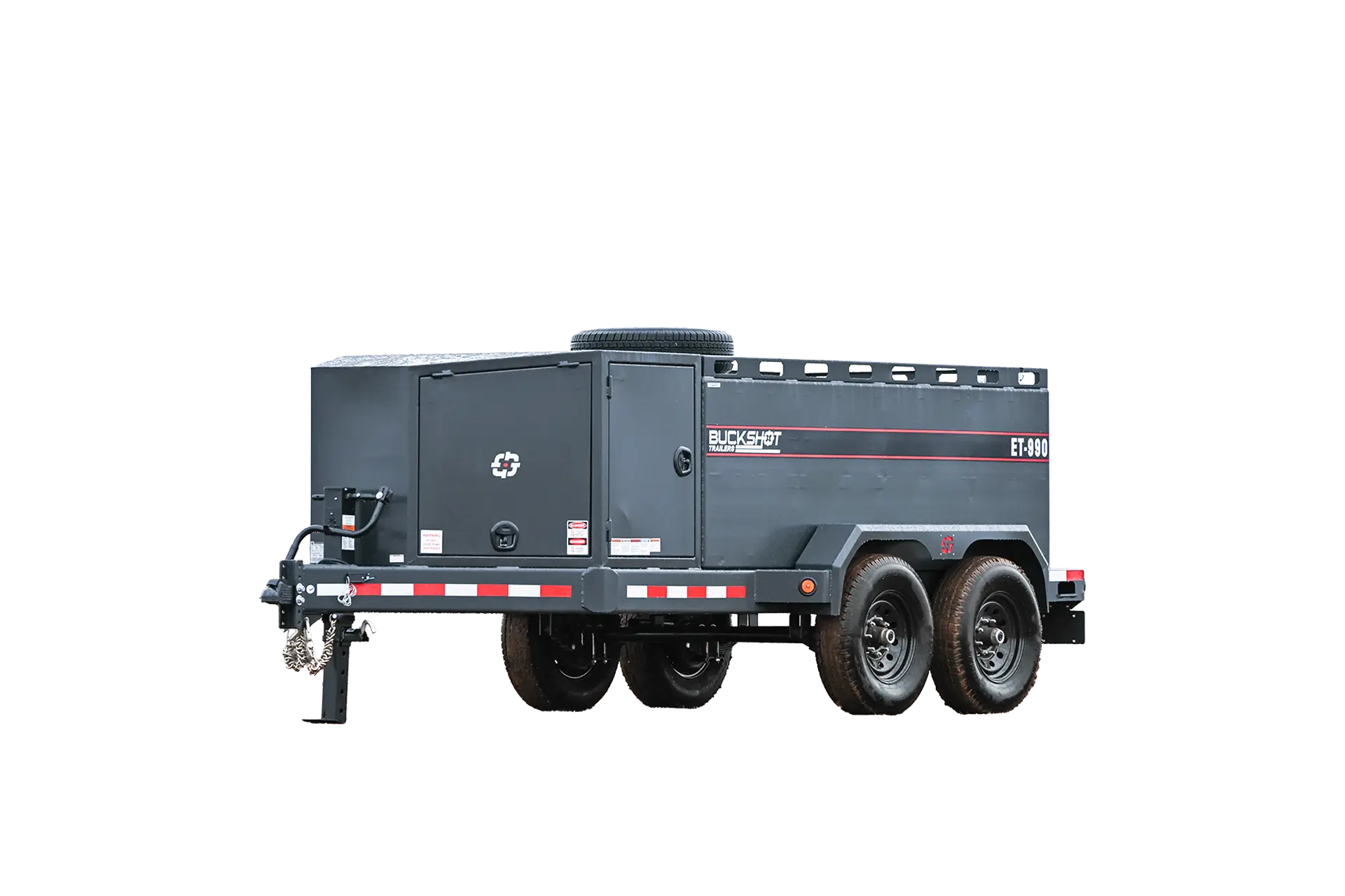 ET-990 commercial 990-gallon fuel trailer 360 view in GunMetal Gray
