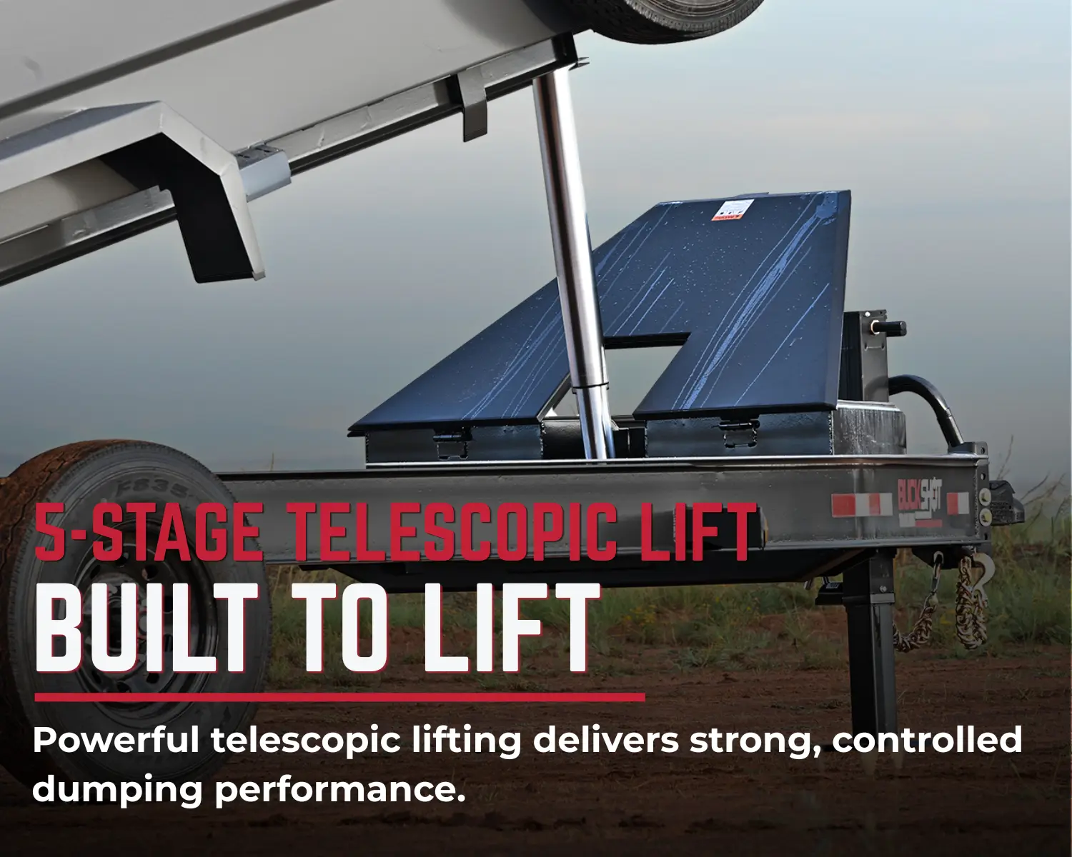 TLP bumper pull telescopic dump trailer built for heavy-duty hauling