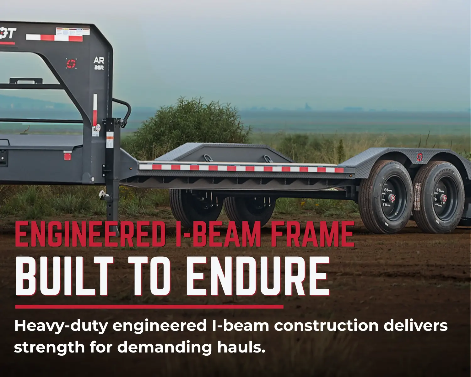AR-R equipment trailer side profile and dual 7K Lippert spring axles