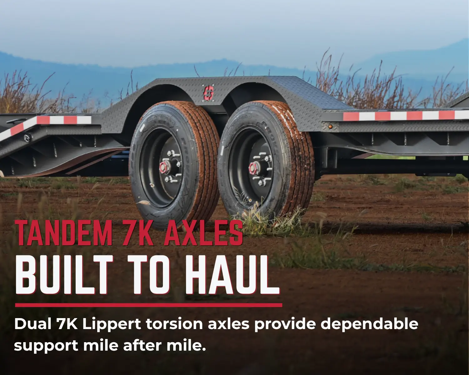 AR-R equipment trailer full-width deck and drive-over fenders