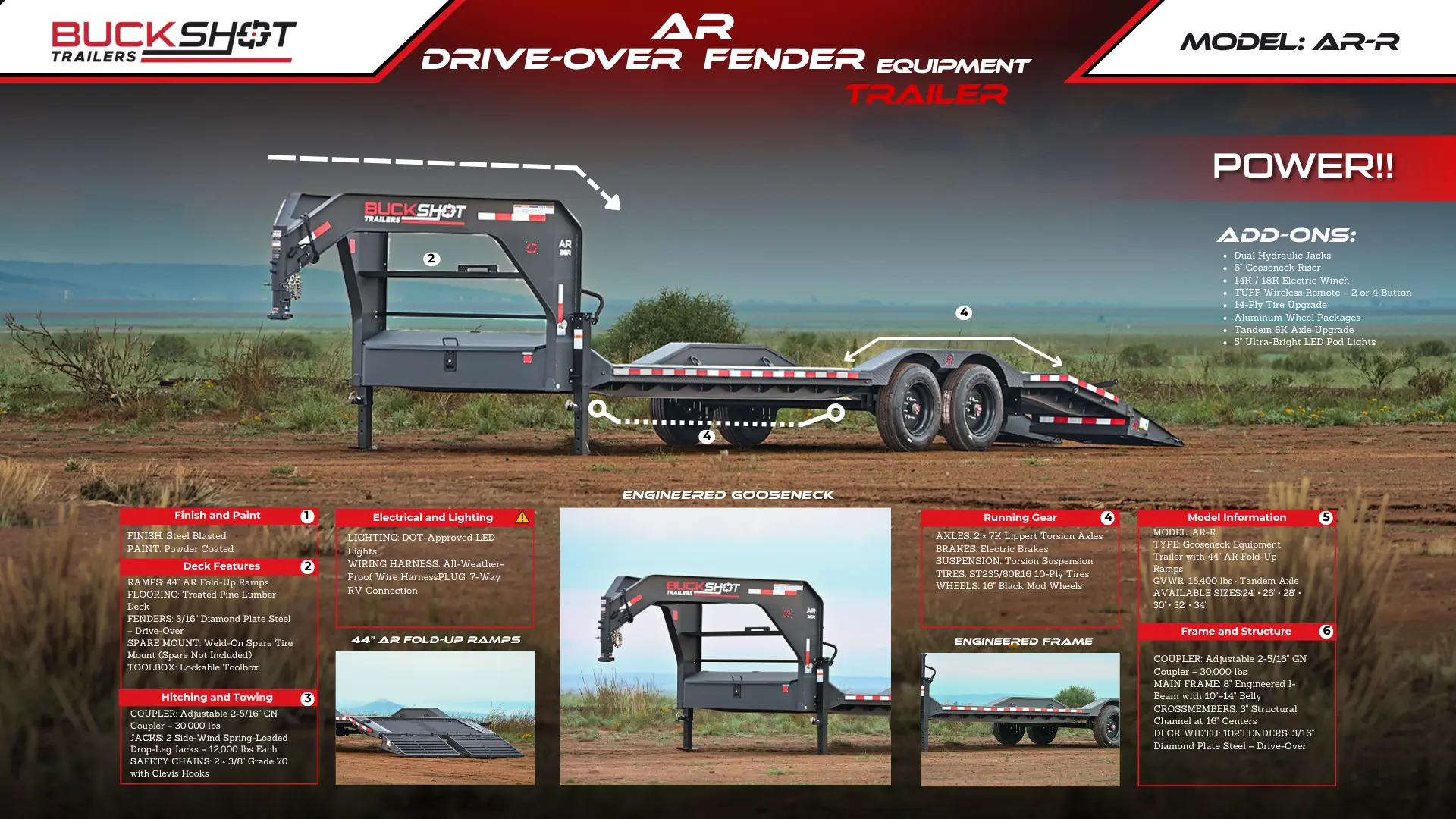 Buckshot AR-R Gooseneck Equipment Trailer Brochure