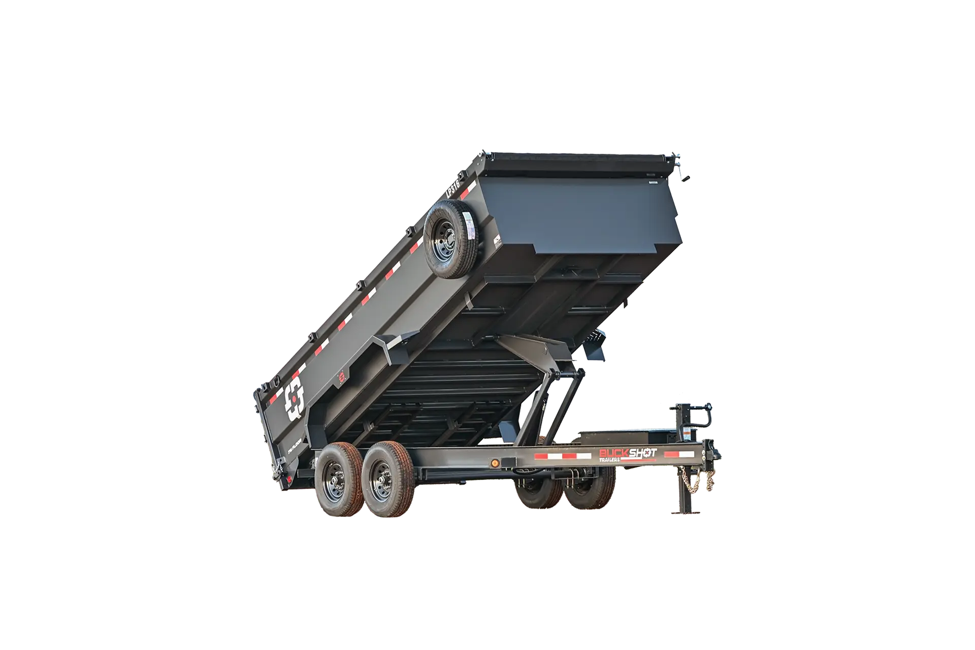 LP Series represented by an LP316 bumper pull dump trailer in Gunmetal Gray