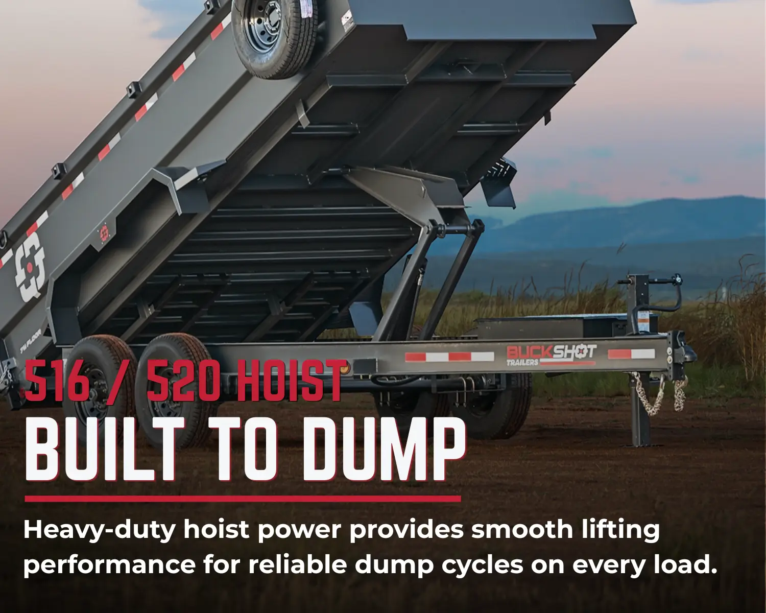 LP416 bumper pull dump trailer in blue with 48-inch walls