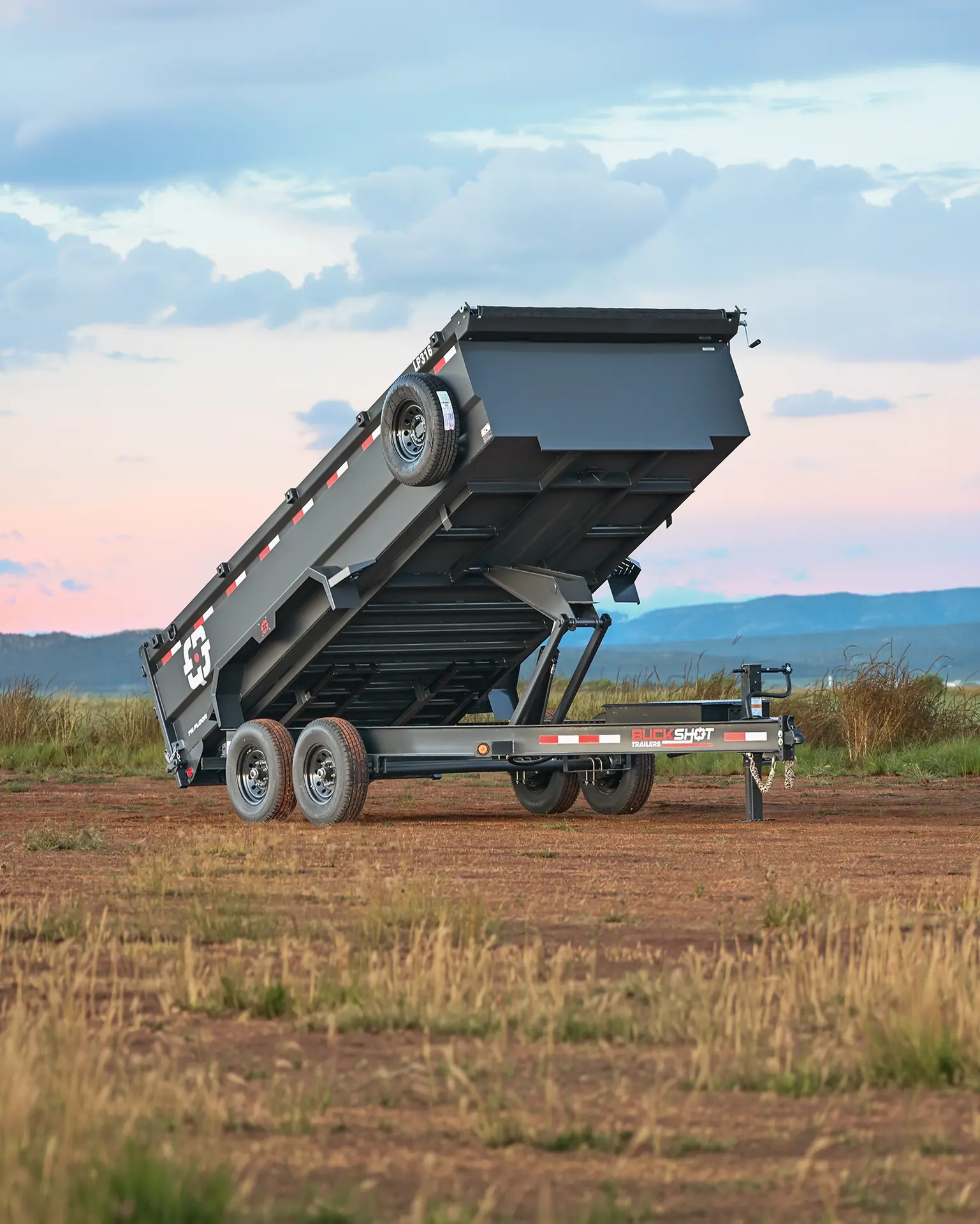 Buckshot LP Series bumper pull dump trailer