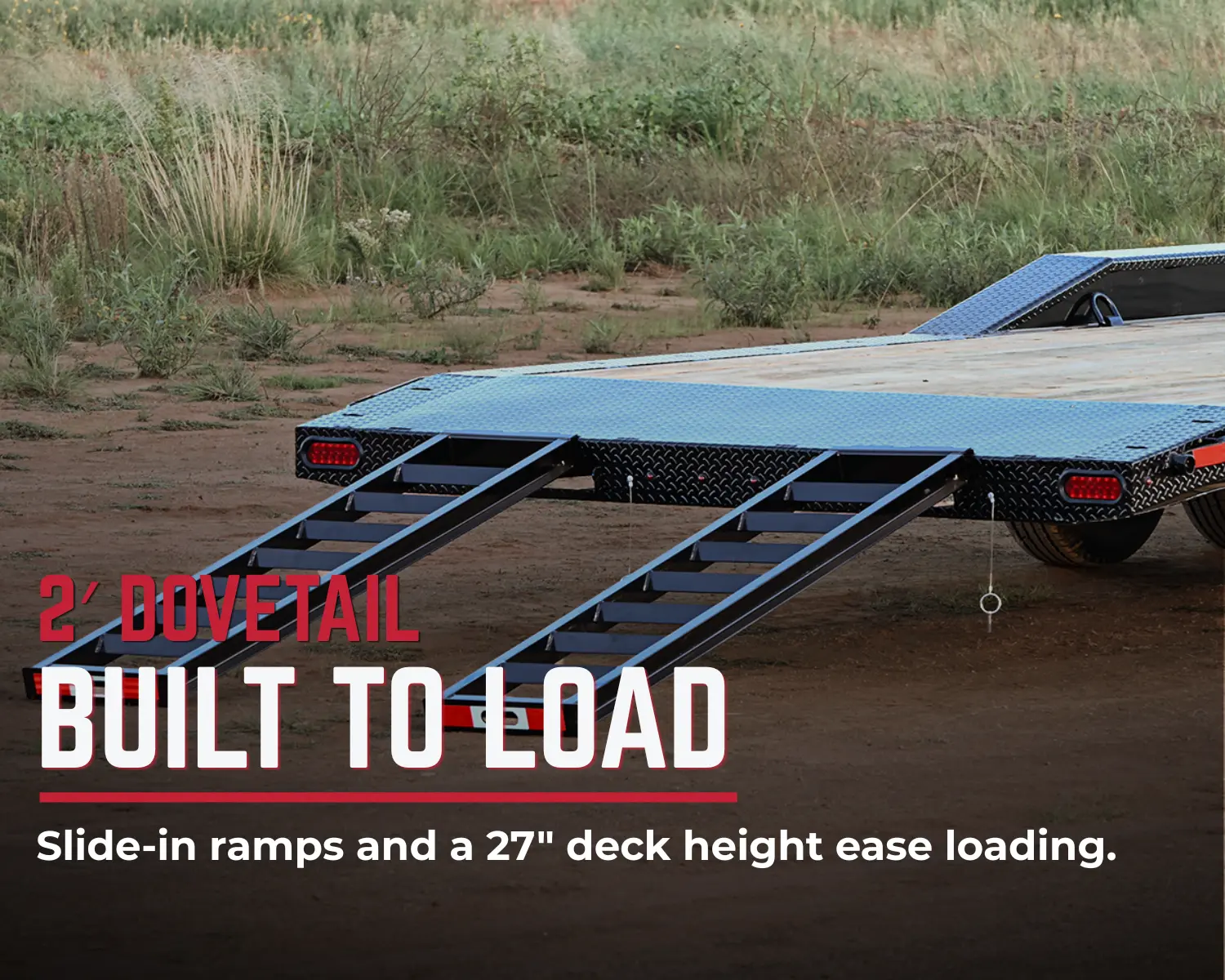 AR XD equipment trailer full-width deck and drive-over fenders
