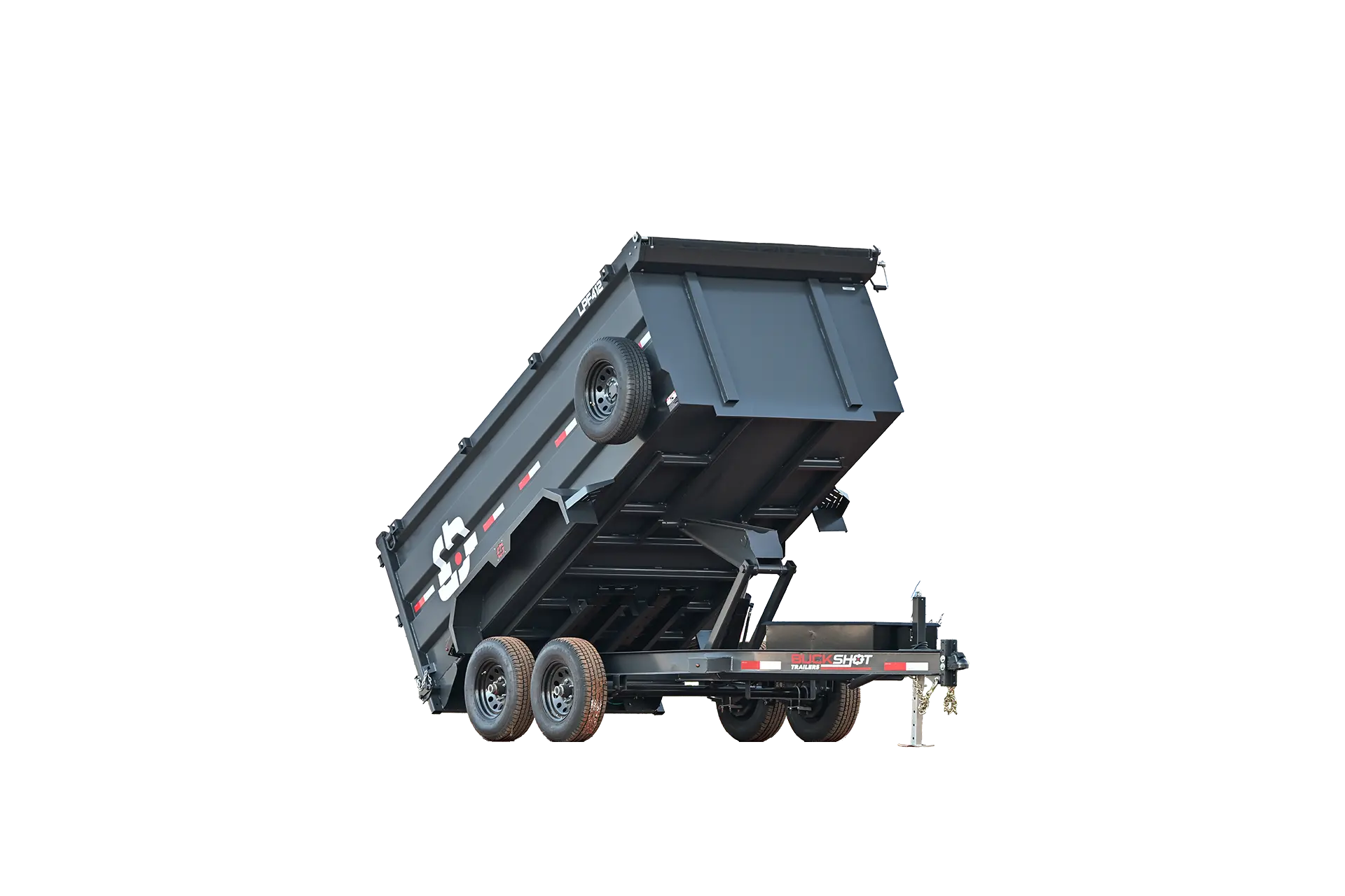LPF Series bumper pull dump trailer in Gunmetal Gray