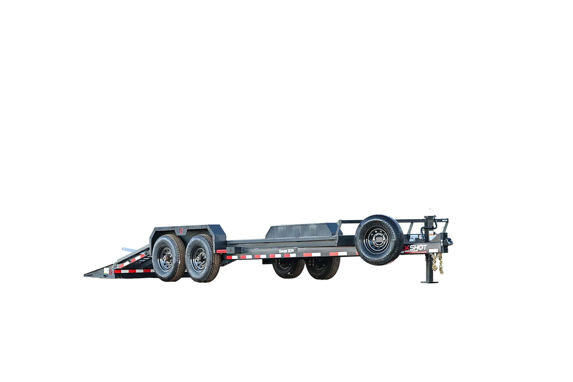 GAUGE-R Series bumper pull equipment trailer with AR Mega Ramps in GunMetal Gray