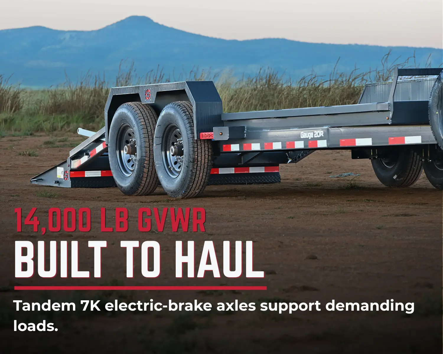 GAUGE-R with AR Mega Ramps and tandem 7,000-pound electric brake axles