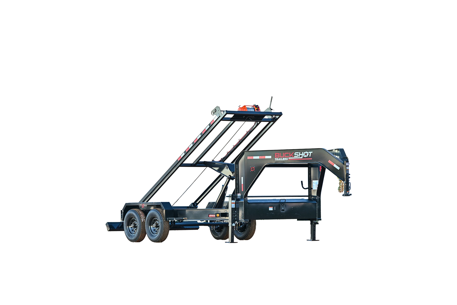 SHELL Series gooseneck roll-off trailer in Mirror Black