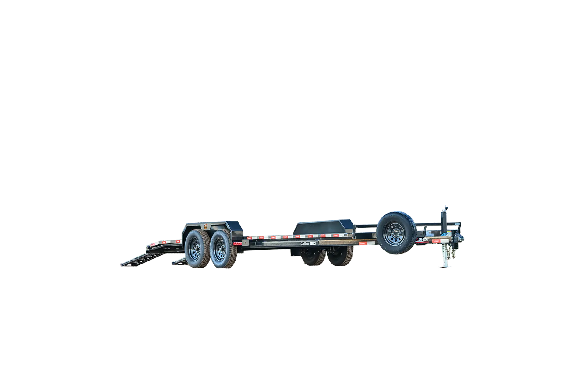CALIBER Series bumper pull car hauler trailer represented in Mirror Black