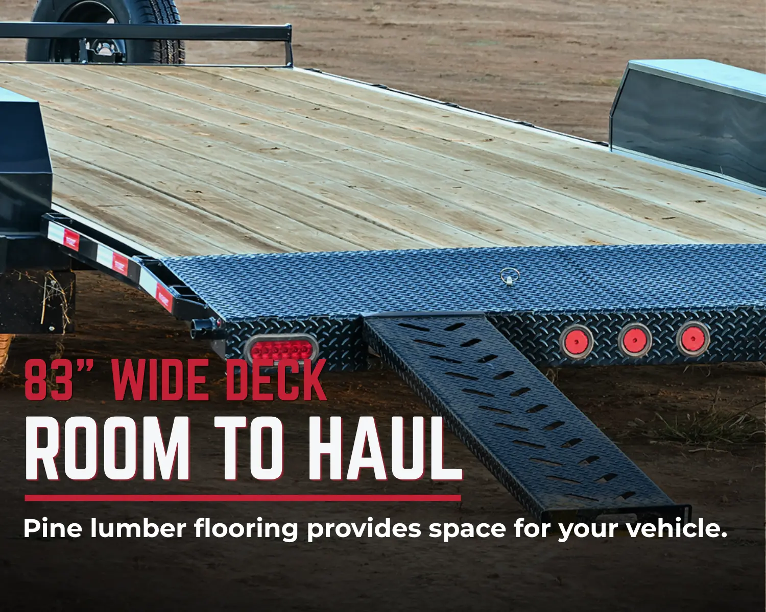 CALIBER car hauler with 83-inch deck and tandem axles
