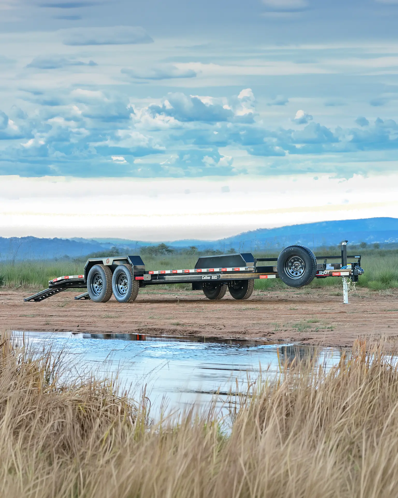 Buckshot CALIBER Series bumper pull car hauler trailer with 3.5K axles